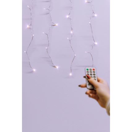 LED hämardatav välikardin CURTAIN 360xLED/8,4W/230V 2x2 m IP44 soe valge + kaugjuhtimispult