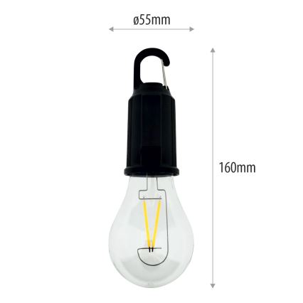 LED hämardatav välitingimustesse mõeldud rippuv laetav valgusti LED/3W/5V 400 mAh IP44