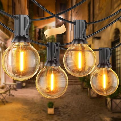 Hämardatav LED-dekoratiivne välisvalgustuse valguskett 25xE12/1W/24/230V 17,5 m IP65 must + kaugjuhtimispult