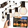 LED hämardatav väljas kasutatav dekoratiivne valguskett 36xE12/1W/24/230V 22,35 m IP65 must + kaugjuhtimispult