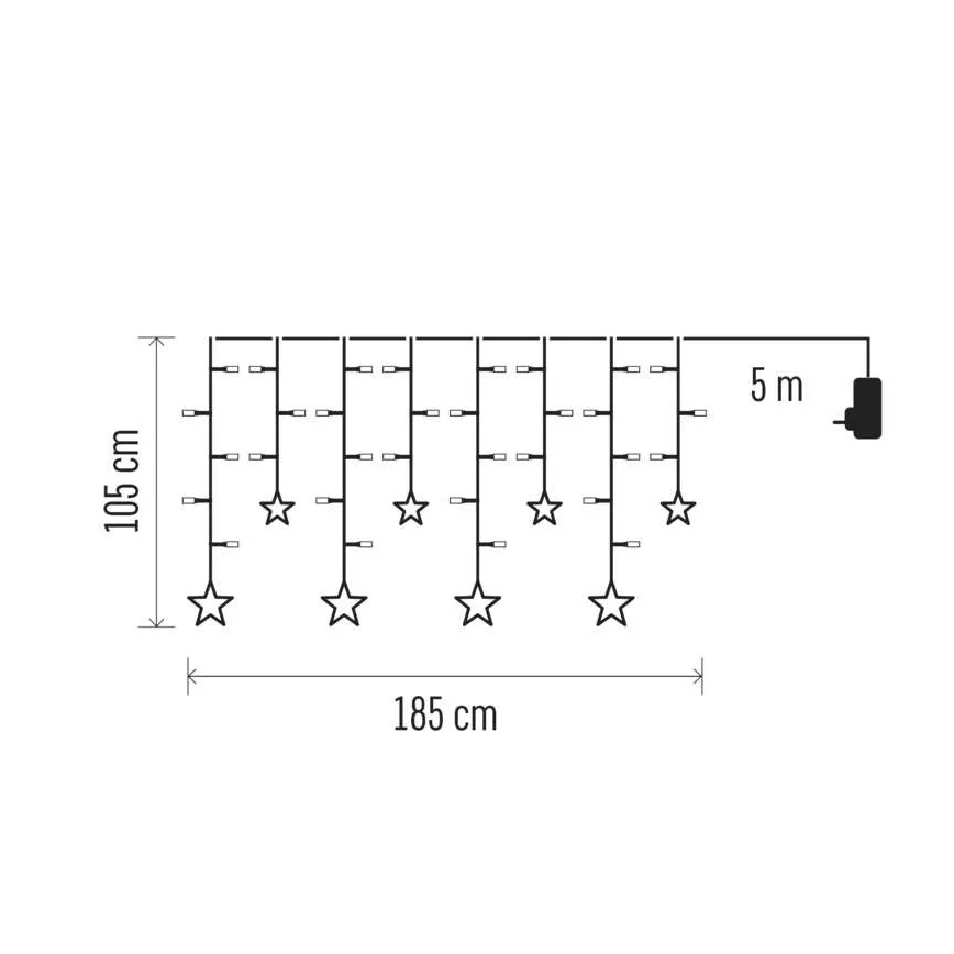 LED jõulukardin 115xLED/1,35W 6,85x1,05 m soe valge