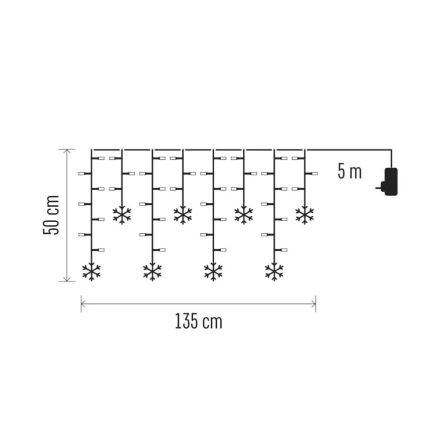 LED jõulukardin 60xLED/1,35W 635x50 cm külmvalge