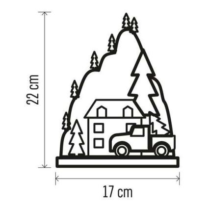 LED Jõulukaunistus 10xLED/2xAA beež