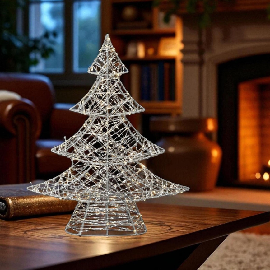 LED jõulukaunistus 160xLED/230V 45 cm kuusekujuline soe valge