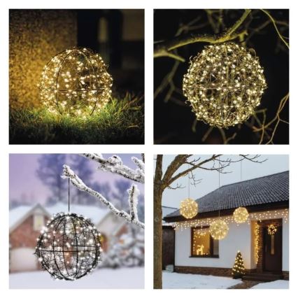 LED-jõulukaunistus 200xLED/230V, läbimõõt 20 cm