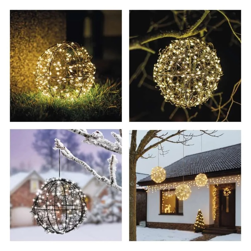 LED-jõulukaunistus 200xLED/230V, läbimõõt 20 cm