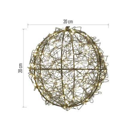 LED-jõulukaunistus 200xLED/230V, läbimõõt 20 cm
