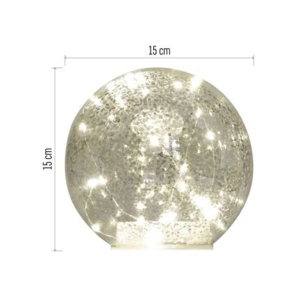 LED jõulukaunistus 20xLED/3xAA pall läbimõõduga 15 cm