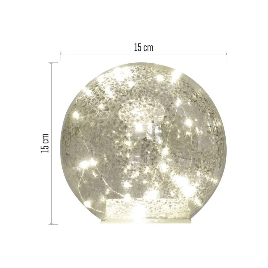 LED jõulukaunistus 20xLED/3xAA pall läbimõõduga 15 cm