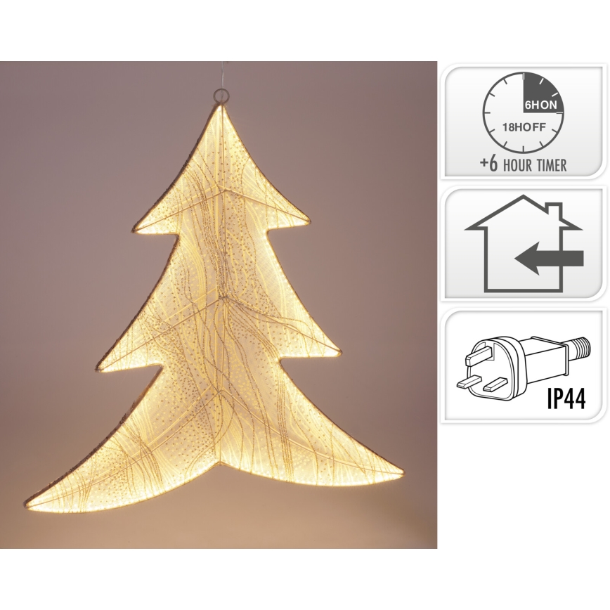 LED jõulukaunistus 260xLED/6W/230V 56 cm soe valge kuuseke/kuldne