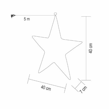 LED jõulukaunistus 320xLED/230V 45 cm tähekujuline, soe valge