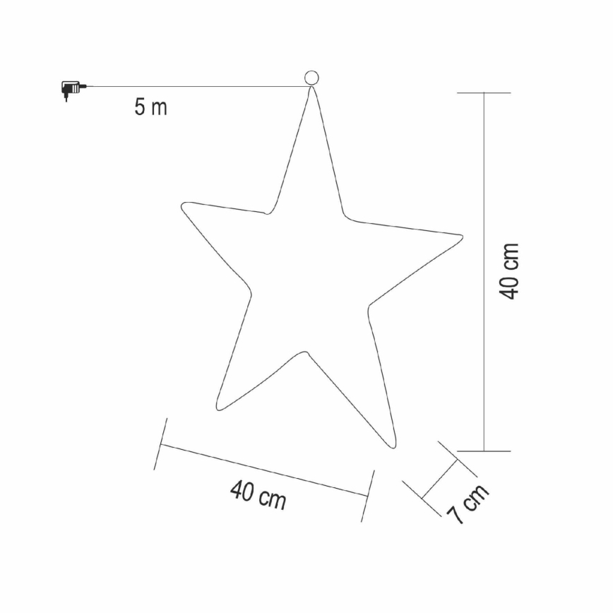 LED jõulukaunistus 320xLED/230V 45 cm tähekujuline, soe valge