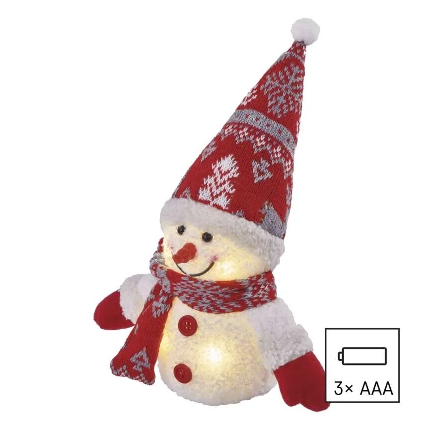 LED Jõulukaunistus 4xLED/3xAAA lumememm