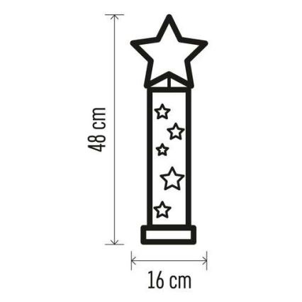 LED Jõulukaunistus 5xLED/2xAA täht