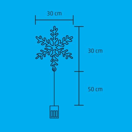 LED Jõulukaunistus aknale 16xLED/3xAA soe valge