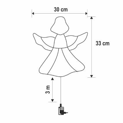 LED jõulukaunistus aknale 35xLED/230V IP44 ingel soe valge