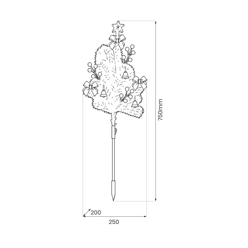 LED jõulukaunistus LED/1W/230V 75 cm IP44 roheline