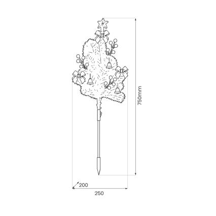 LED jõulukaunistus LED/1W/230V 75 cm IP44 valge