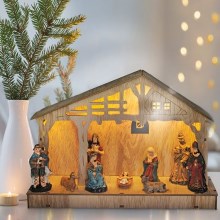 LED Jõulukaunistus LED/2xAA Kristuse sünd puit