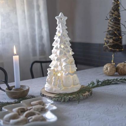 LED jõulukaunistus LED/2xAA, soe valge kuuseke