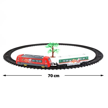 LED jõulukaunistus, LED/3xAA, Ø 70 cm, kuusealune rong
