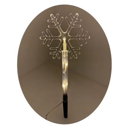 LED jõulukaunistus välitingimustesse 3xLED/2xAA IP44 soe valge lumehelves