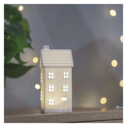 LED-jõulukaunistus — majake, töötab CR2032-patareiga