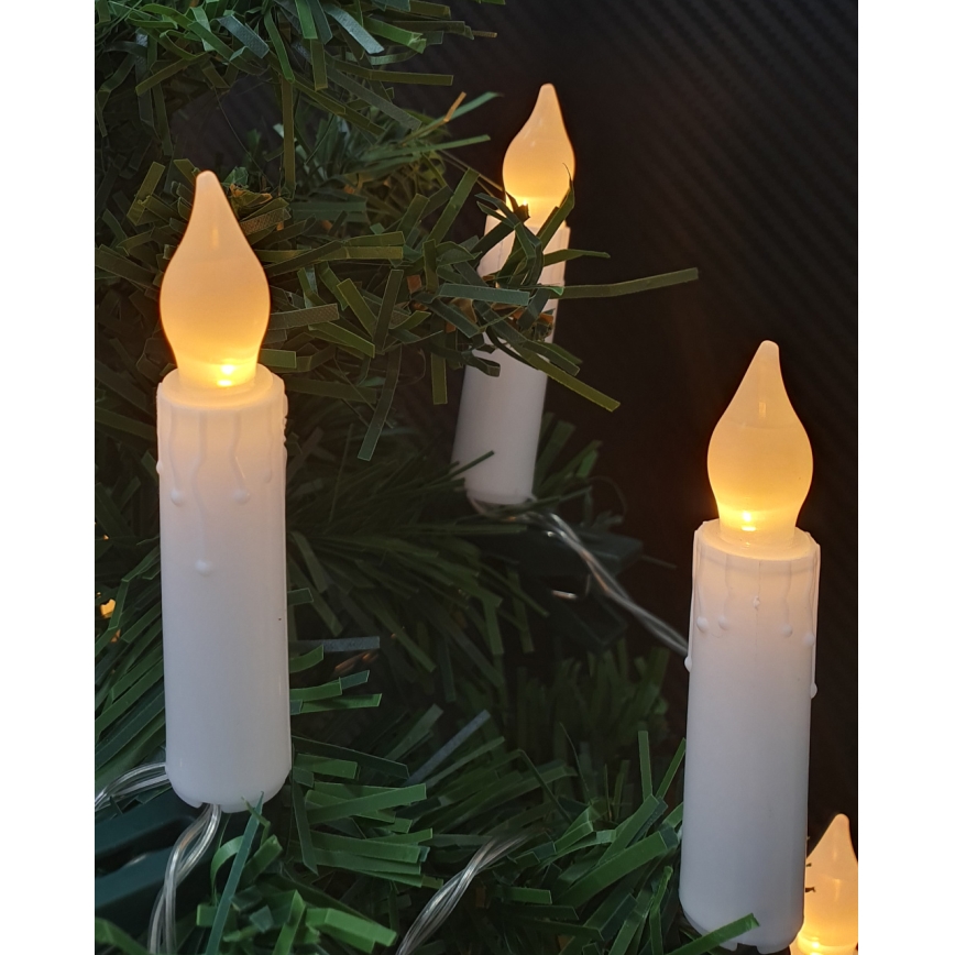 LED jõulukaunistuste rida 10xLED/2xAA 1,65 m soe valge küünlad