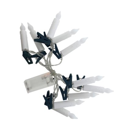 LED jõulukaunistuste rida 10xLED/2xAA 1,65 m soe valge küünlad