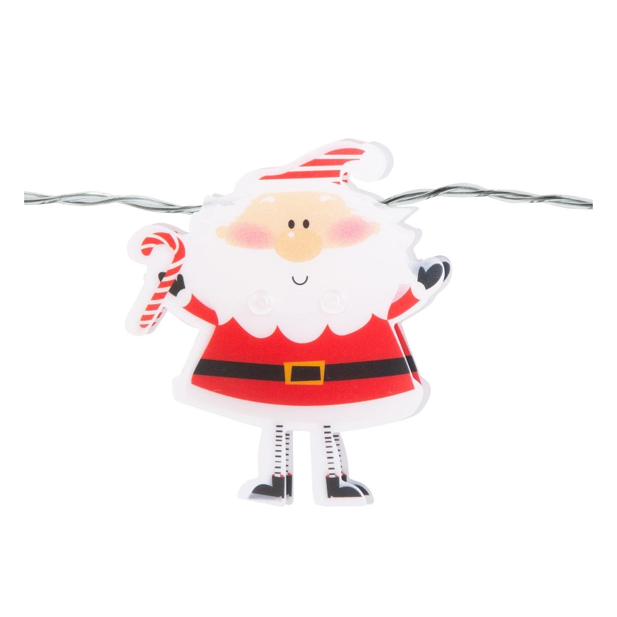 LED jõulukett 10xLED/2xAA 1,35 m soe valge santa