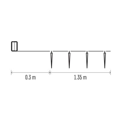 LED Jõulukett 10xLED/2xAA 1,65m