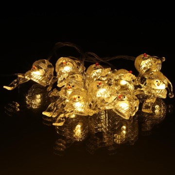 LED jõulukett 10xLED/2xAA/soe valge 1,65m lumememmed