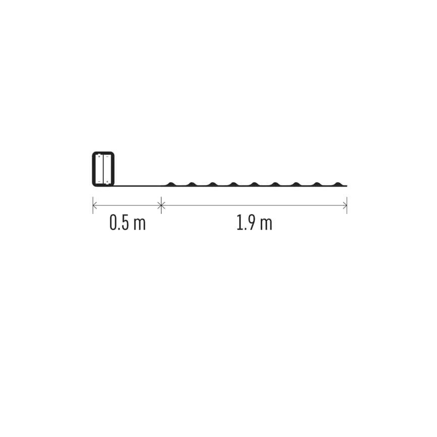 LED jõulukett 20xLED/2xAA 2,4m külmvalge