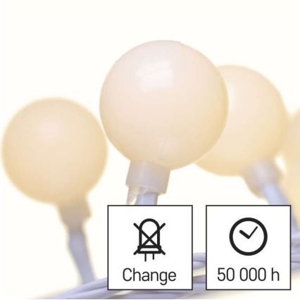 LED jõulukett väliskasutuseks 40xLED/9m IP44 soe valge