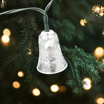 LED jõulukett välistingimiseks 20xLED/2xAA 2,2 m IP44 mitmevärvilised kellukesed