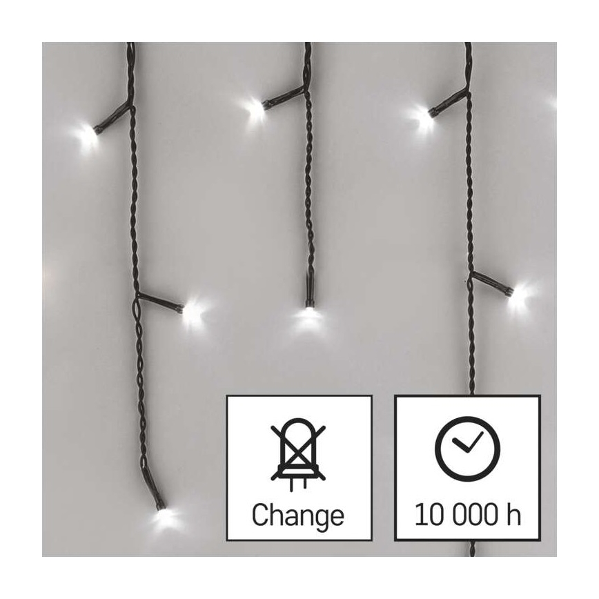 LED jõulukett välitingimusteks 600xLED/8 režiimi 15m IP44 külmvalge