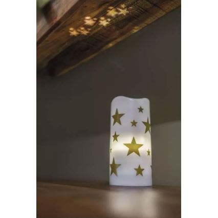 LED Jõuluküünal LED/3xAAA tähed, soe valge