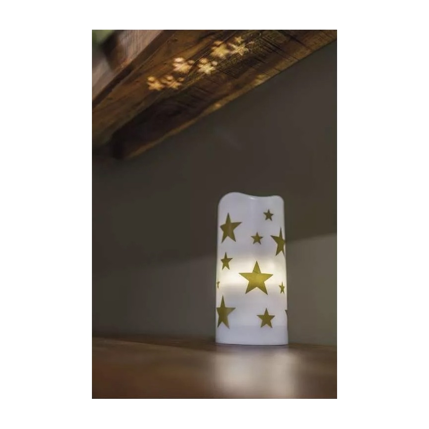 LED Jõuluküünal LED/3xAAA tähed, soe valge
