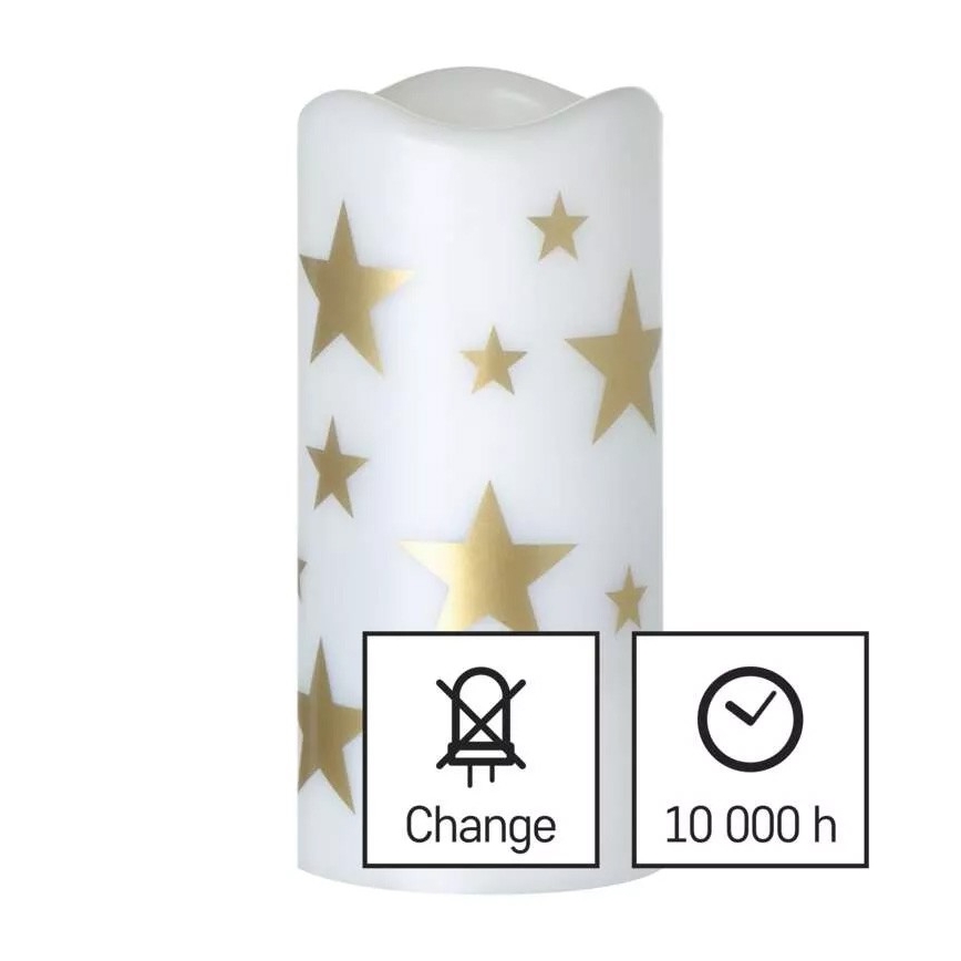 LED Jõuluküünal LED/3xAAA tähed, soe valge