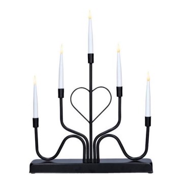 LED jõuluküünlajalg 5xLED/2xAA soe valge