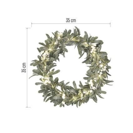 LED jõulupärg 25xLED/3xAA Ø 35 cm