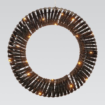 LED jõulupärg 30xLED/3xAA läbimõõt 40 cm soe valge pärg/must