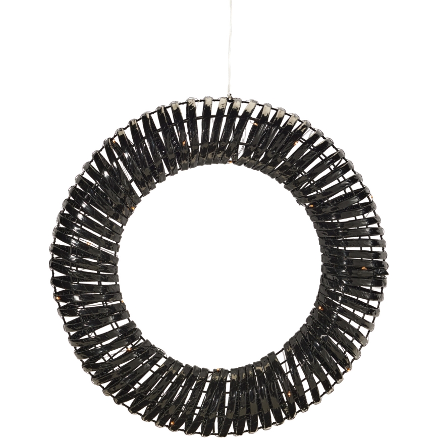 LED jõulupärg 30xLED/3xAA läbimõõt 40 cm soe valge pärg/must