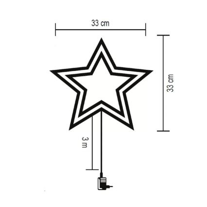 LED Jõuluteemaline aknakaunistus välitingimustesse 35xLED/230V IP44 soe valge/täht