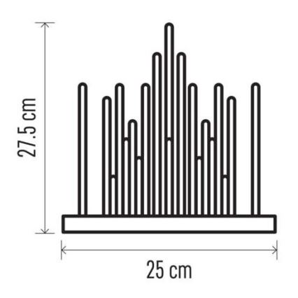 LED Jõuluteemaline küünlajalg 20xLED/3xAA must