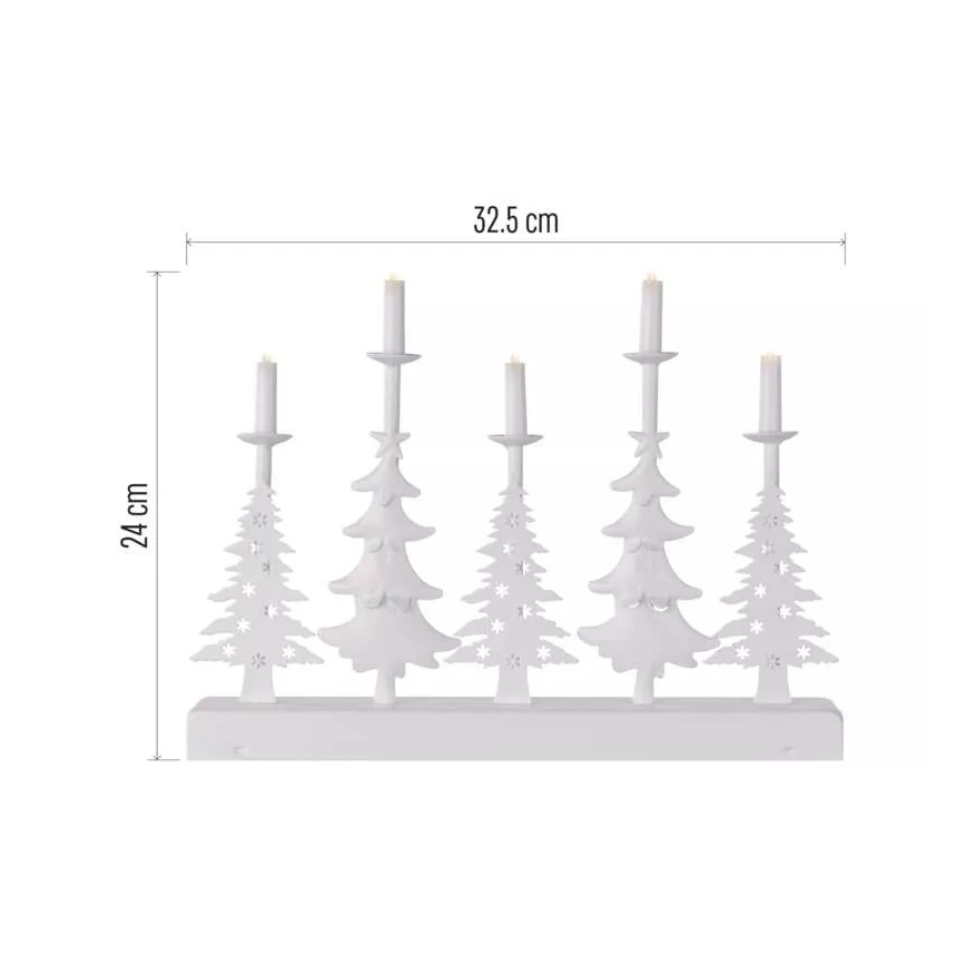 LED Jõuluteemaline küünlajalg LED/2xAA valge