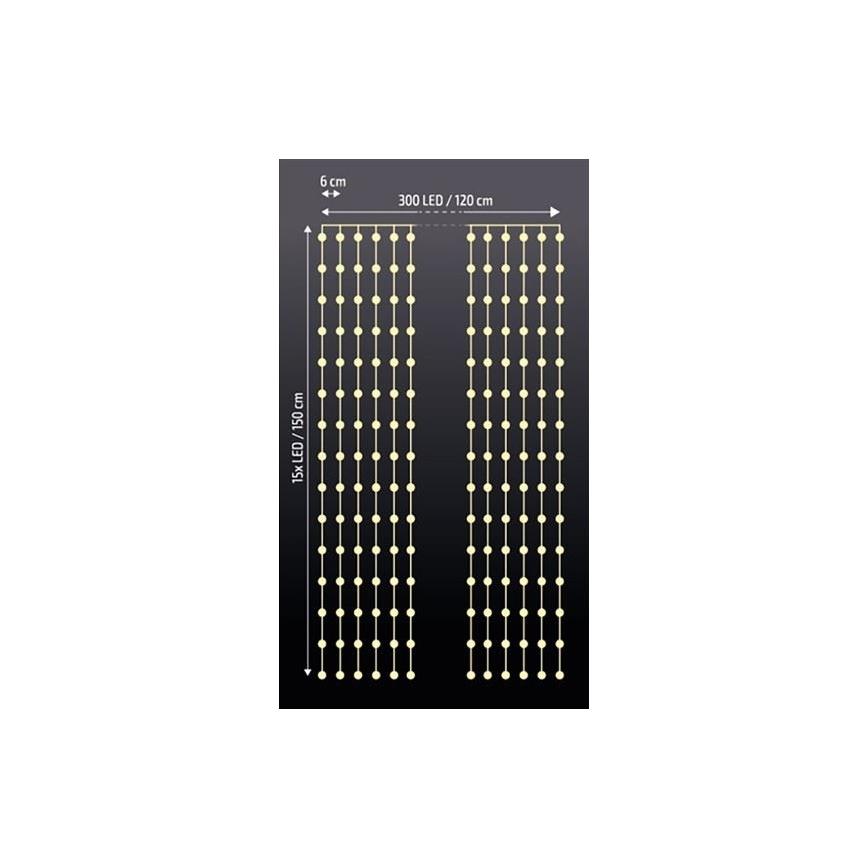 LED Jõuluteemaline valguskardin LED/3xAA