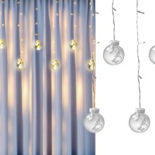 LED Jõuluteemaline valguskardin WISH BALLS 108xLED/8 funktsioonid 4,5 m soe valge