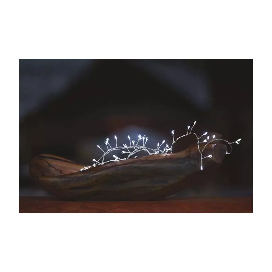 LED Jõuluteemaline valguskett 100xLED/3xAA 2,7 m jahe valge