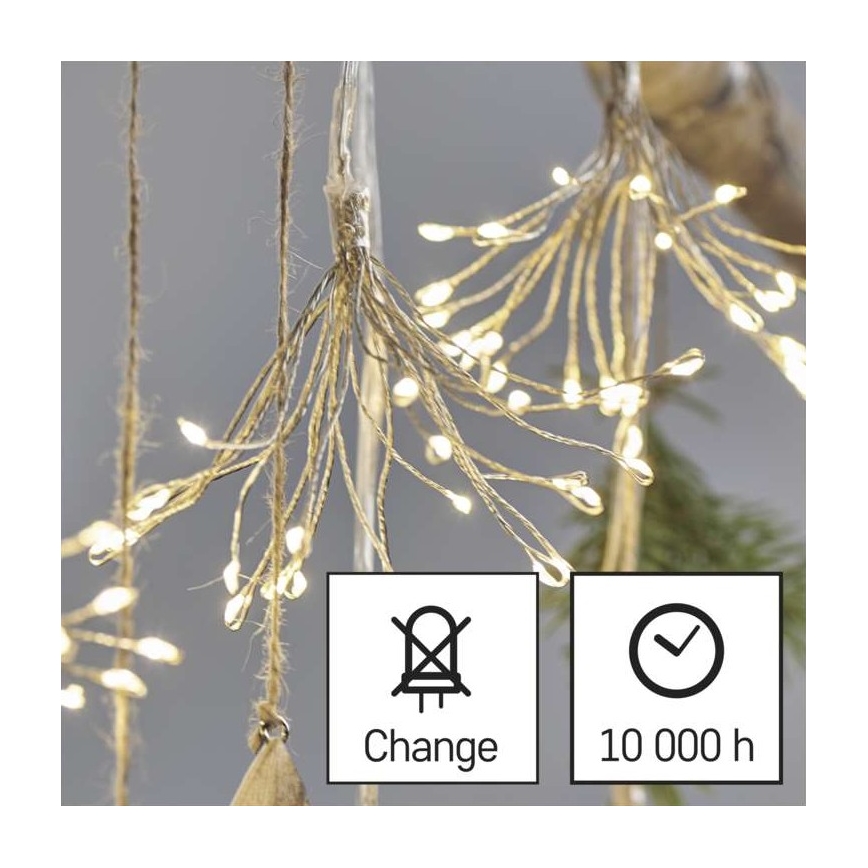 LED Jõuluteemaline valguskett 150xLED/5,35m soe valge